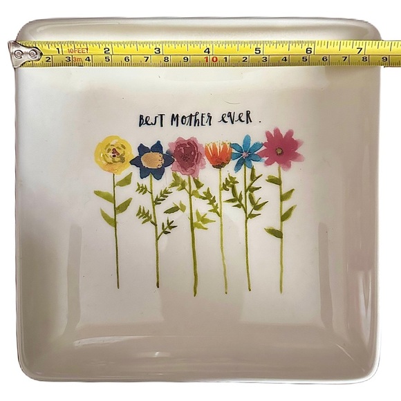 Rae Dunn's "Best Mother Ever" Square Floral Plate Mother’s Day - Picture 8 of 11